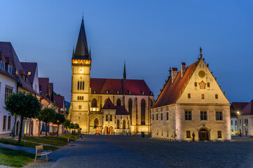Obraz premium - Historic Bardejov square at night, Slovakia 