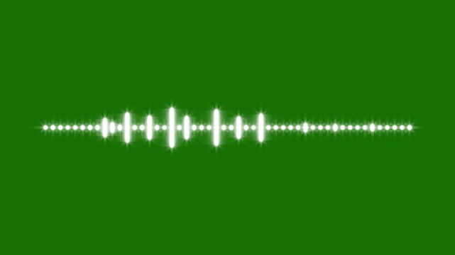 Sound wave audio spectrum, audio waveform spectrum animation. abstract music sound wave or audio waveform isolated. audio waves animated on green background, sound equalizer in 4K alpha channel