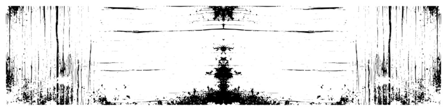 Symmetrical distressed ink frame with vertical drips and grunge texture border