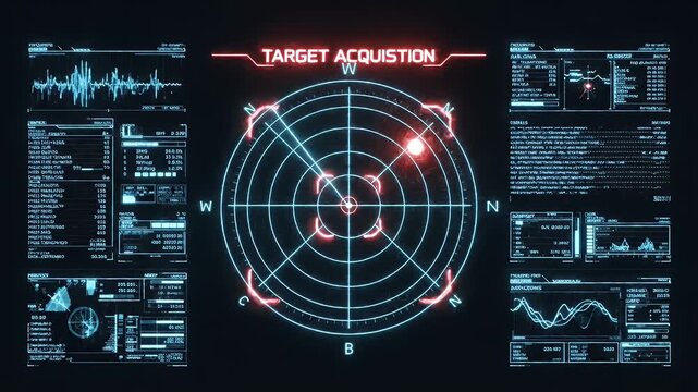 Futuristic Radar Scanner Interface - This video shows a futuristic long-range radar scanner interface with target lock, complete with a sci-fi HUD.
