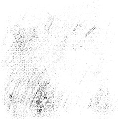 Monochrome texture composed of irregular graphic elements. Distressed uneven grunge background. Abstract vector illustration. Overlay for interesting effect and depth. Isolated on white background.