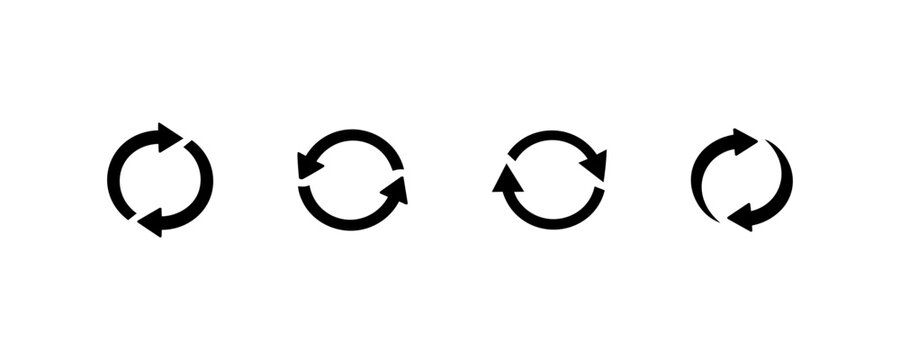 Refresh reload sync circular arrows icon set