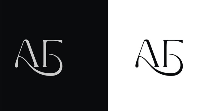 Elegant AF letter monogram logo vector in decorative serif style fo...