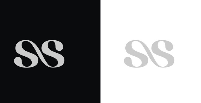 Elegant SS letter monogram logo vector in decorative serif style fo...