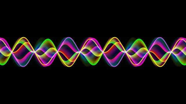 Vibrant Abstract Sound Waves: Dynamic Spectrum Analysis Visualisation