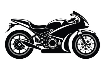 Obraz premium drag bike silhouette line art vector illustration with a white background