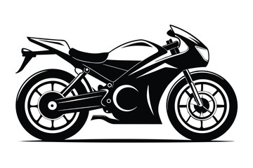Obraz premium drag bike silhouette line art vector illustration with a white background