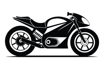 Obraz premium drag bike silhouette line art vector illustration with a white background