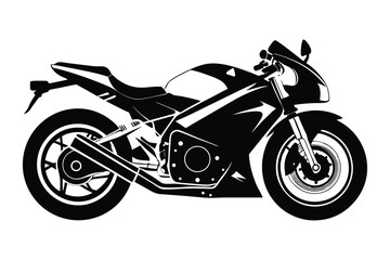 Obraz premium drag bike silhouette line art vector illustration with a white background