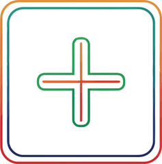 Obraz premium A colorful plus sign in a square with multiple borders