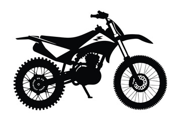 dirt bike silhouette line art vector illustration with a white background