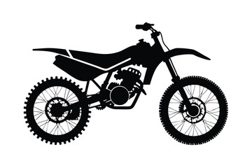 Obraz premium dirt bike silhouette line art vector illustration with a white background