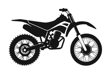 dirt bike silhouette line art vector illustration with a white background