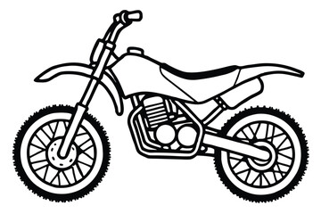 Fototapeta premium dirt bike silhouette line art vector illustration with a white background