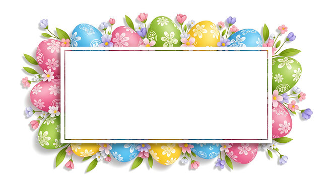 Easter egg border with blank frame
