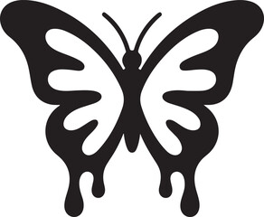 Decorative dripping butterfly silhouette vector illustration © MDToufik