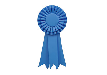 Blue ribbon award symbol isolated on transparent background