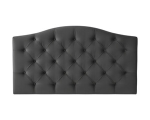Fototapeta premium a tufted, black leather headboard with a diamond quilted pattern, isolated on a transparent background