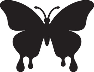 Butterfly silhouette with melting wings decorative vector design © MDToufik