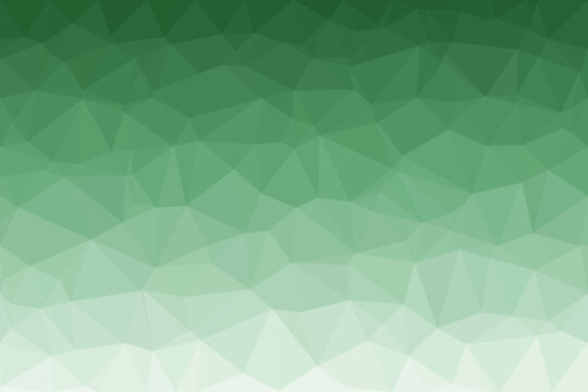 A captivating polygonal low poly green gradient geometric pattern background with triangles fading from dark to light