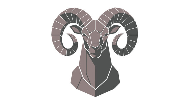 Vector ram head icon, geometric style