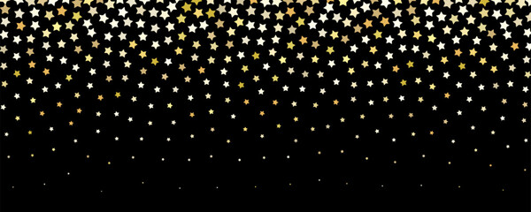 Gold star confetti background, golden sparkle pattern