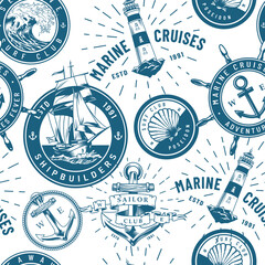 Fototapeta premium Nautical designs on fabric