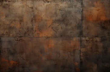Obraz premium Processed collage of orange rust metal surface texture. Background for banner, backdrop or texture