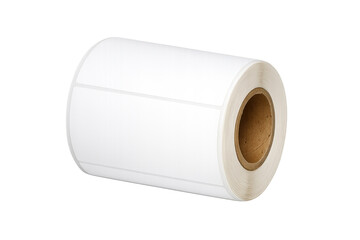 White blank label roll with transparent background