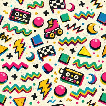 Retro Skate Pattern Design