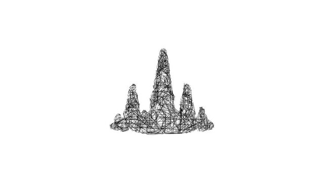 Sketch stalagmite icon animation - smooth progressive reveal