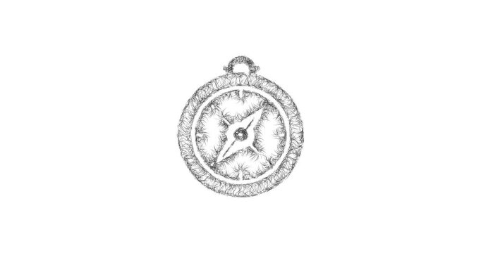 Sketch compass icon animation - smooth progressive reveal