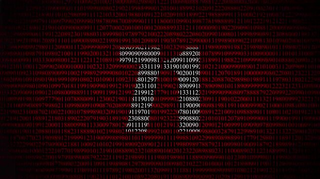  Number 71 made of binary code digital number 71 binary code matrix loop video background