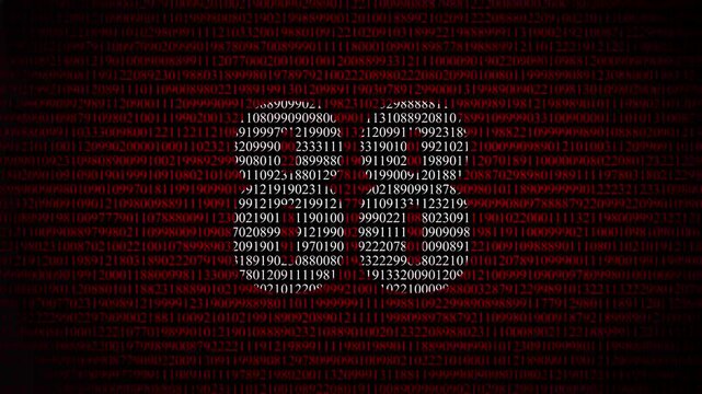  Number 88 made of binary code digital number 88 binary code matrix loop video background