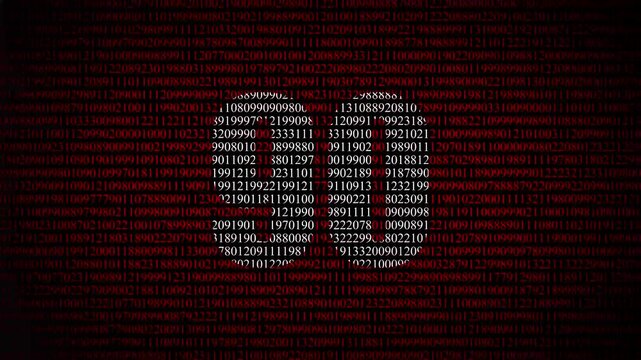  Number 90 made of binary code digital number 90 binary code matrix loop video background