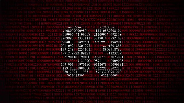  Number 93 made of binary code digital number 93 binary code matrix loop video background