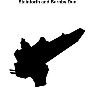 Stainforth and Barnby Dun (England) blank outline map