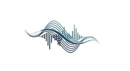 Abstract vector illustration of a majestic eagle silhouette and music notes blending into a nature pattern with fish, sea animals, and leaves for a creative tattoo icon design © mangun