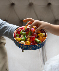 Colorful Ramadan Eid Candy and Chocolate in the Traditional Ottoman Cuisine Desserts Photo, Eid...