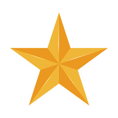 Obraz premium Golden metallic star on PNG background