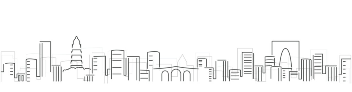 Suzhou Simple Dark Lines Skyline on White Background