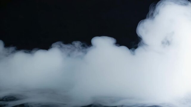 Abstract Ethereal Fog Drifting Horizontally Across a Dark Frame