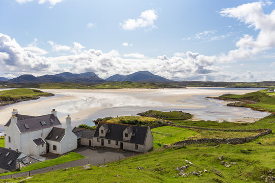 The view from Seilebost over to Luskentyre beach on the Ilse of Harris,Outer Hebrides, Scotland