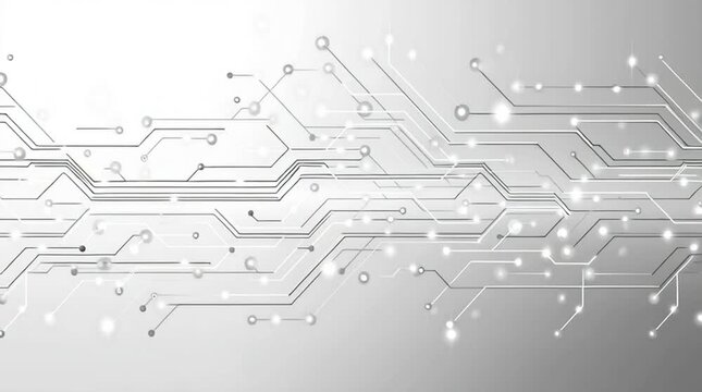 A video showcasing a futuristic circuit board design with glowing white lights