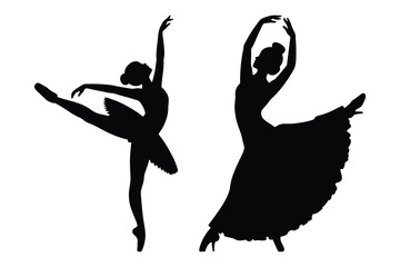 Elegant ballerina poses in silhouette © Sadek