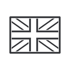 Isolated outline black icon of British flag Union Jack representing United Kingdom identity, national symbol, sovereignty, heritage, and geographic recognitionbanner, black, britain, british, country, © AndiPoe
