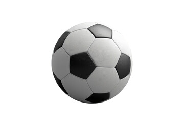 Soccer ball black and white classic sports equipment for competition playing on transparent background