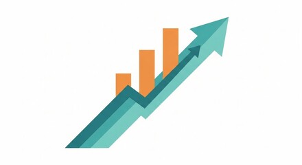 Fototapeta premium Rising Arrow Business Growth Financial Success Concept