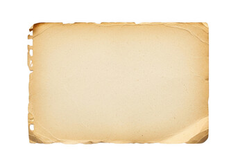 Fototapeta premium Vintage parchment paper sheet with distressed edges isolated on transparent background