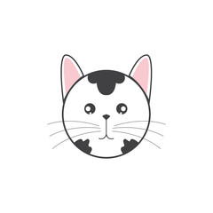 Obraz premium cat cute head logo vector image